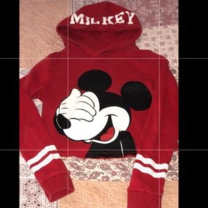 A Mickey Mouse red cropped sweatshirt